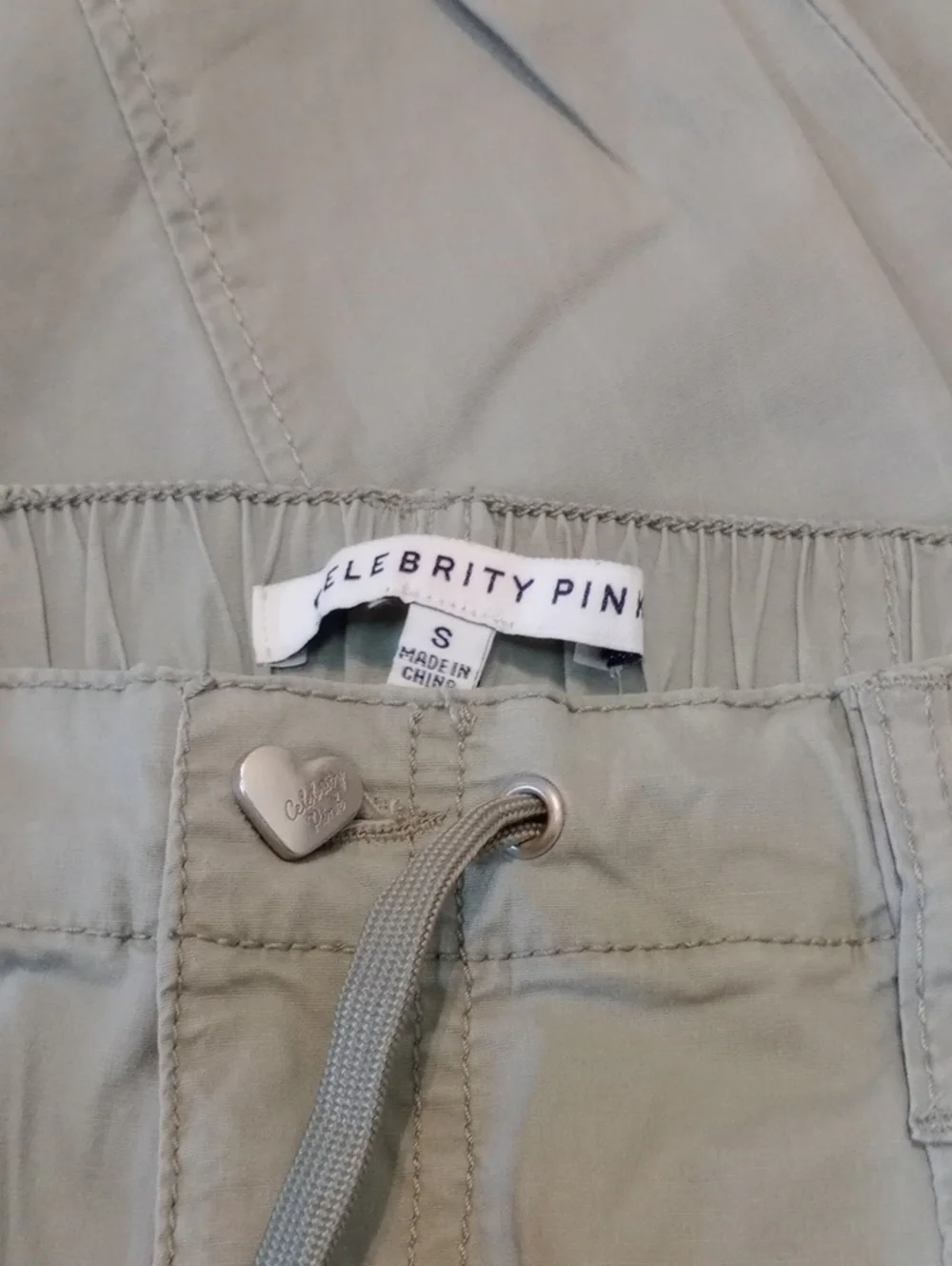 Celebrity Pink Women's Cargo Drawstring Pants - Green